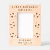 サンキューコーチサッカーチーム名スポーツ レーザー彫刻フレーム (正面)