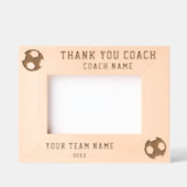 サンキューコーチサッカーチーム名スポーツ レーザー彫刻フレーム (正面)