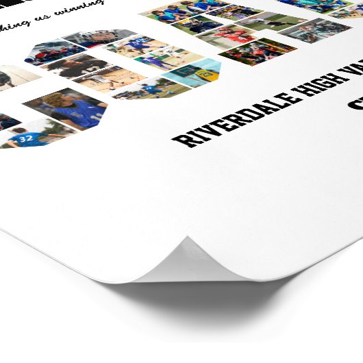 サンキューコーチスポーツチーム写真コラージュ ポスター (角)