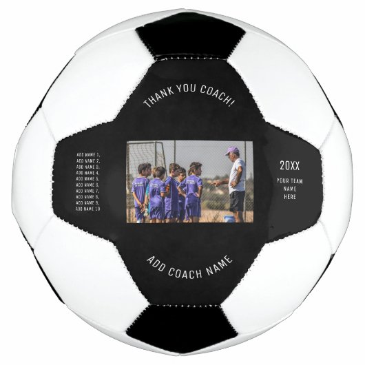 サンキューコーチチームカスタムの写真とプレイヤー名 サッカーボール (正面)
