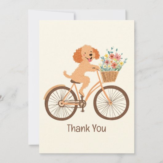 サンキューゴルデンドルドッグサイクリング春の花 サンキューカード (正面)