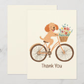 サンキューゴルデンドルドッグサイクリング春の花 サンキューカード (正面/裏面)