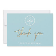 サンキューゴールデンスクリプトビジネスロゴアクア