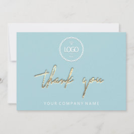 サンキューゴールデンスクリプトビジネスロゴアクア 招待状