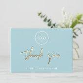 サンキューゴールデンスクリプトビジネスロゴアクア 招待状 (スタンド正面)