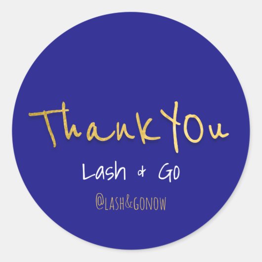 サンキューゴールデンスクリプトブルーネイビーイベント特典 ラウンドシール (正面)