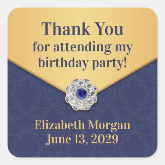 サンキューゴールデンダマスクのシール スクエアシール (正面)