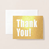 サンキューゴールデンデコールとカスタム文字 箔カード (封筒付き正面)