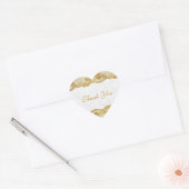 サンキューゴールデンパーソナライズされたホワイトレースステッカー ハートシール (封筒)