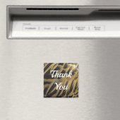 サンキューゴールデンブラウンのアヒルの羽毛感謝 マグネット (インサイチュ (食洗機))