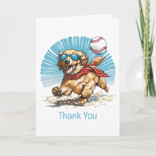 サンキューゴールデンリトリバー遊ズ野球 サンキューカード (正面)