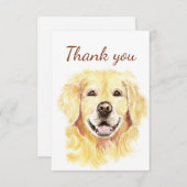 サンキューゴールデンレトリエバードッグアニマル空白の内側 サンキューカード (正面/裏面)