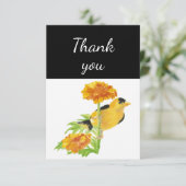 サンキューゴールドフィンチガーデンバードウォーター色 サンキューカード (スタンド正面)