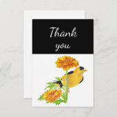 サンキューゴールドフィンチガーデンバードウォーター色 サンキューカード (正面/裏面)