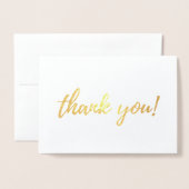 サンキューゴールドフォイルのスクリプトフォント 箔カード (封筒付き正面)