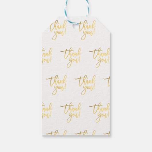 サンキューゴールドフォイルモダンスクリプト結婚式の引き出物 ギフトタグ (裏面)