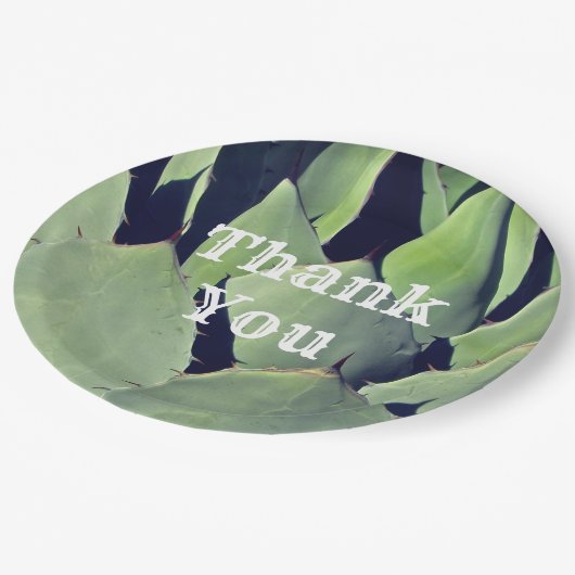 サンキューサウスウエスタンスタイルアガベ感謝 ペーパープレート (アングル)