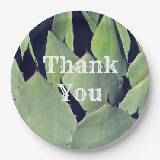 サンキューサウスウエスタンスタイルアガベ感謝 ペーパープレート (正面)