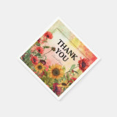 🌻サンキューサニー花びら&緋色開花 スタンダードカクテルナプキン (角)