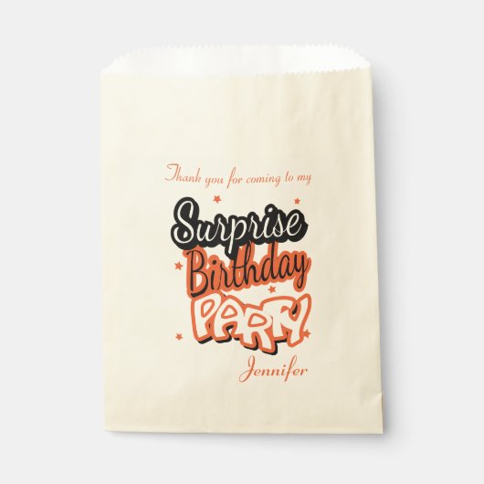 サンキューサプライズ誕生日パーティー |オレンジ フェイバーバッグ (正面)