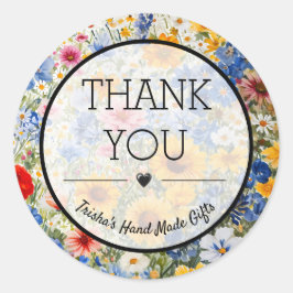 サンキューサマーワイルドフラワースモールビジネス ラウンドシール