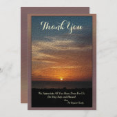 サンキューサンセットトロピカルサン自然カスタムカード サンキューカード (正面/裏面)