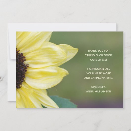 サンキューサンフラワーナース医療スタッフ医師 サンキューカード (裏面)