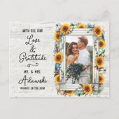 サンキューサンフラワーパンプキン秋ファームカスタム写真 ポストカード (正面)