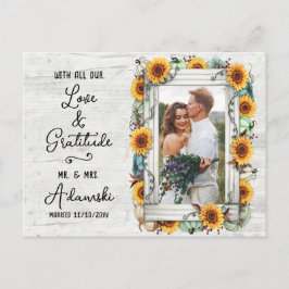 サンキューサンフラワーパンプキン秋ファームカスタム写真 ポストカード