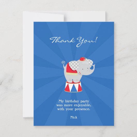 サンキューサーカスフラットカードカーニバル 招待状 (正面)