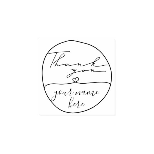 サンキューサークル名前をカスタムする ラバースタンプ (インプリント)