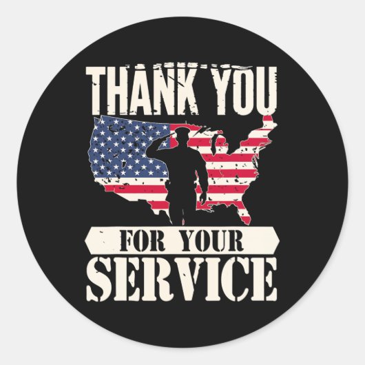 サンキューサービス退役軍人アメリカパトリオ軍隊 ラウンドシール (正面)