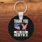 サンキューサービス退役軍人ソリュートパトリオット軍隊 キーホルダー (正面)