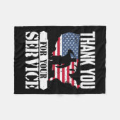 サンキューサービス退役軍人ソリュートパトリオット軍隊 フリースブランケット (正面(横))