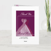 サンキューシスターメイド・オブ・オーナー（花嫁付き添い人）マゼンタガウン サンキューカード (裏面)