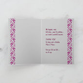 サンキューシスターメイド・オブ・オーナー（花嫁付き添い人）マゼンタガウン サンキューカード (内部)