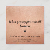 サンキューシモダンックグラムリュックスバラ金ゴールドグリッター スクエア名刺 (裏面)