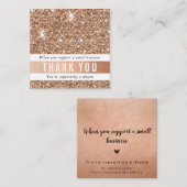 サンキューシモダンックグラムリュックスバラ金ゴールドグリッター スクエア名刺 (正面/裏面)