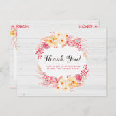 サンキューシャビーシックバラ&ウッド素朴フローラ ポストカード (正面/裏面)