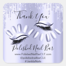 サンキューショッピングダイヤモンドドリップ爪、 ネイルパープル スクエアシール