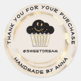 サンキューショッピングチョコレートマフィンスマイルパウダー ラウンドシール