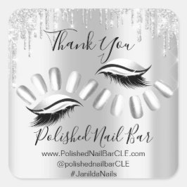 サンキューショッピングドリップス爪、 ネイルラッシュシルバーグレー スクエアシール