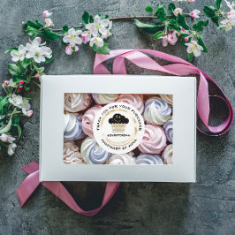 サンキューショップマーメイドマフィンホワイトドットスマイル ラウンドシール