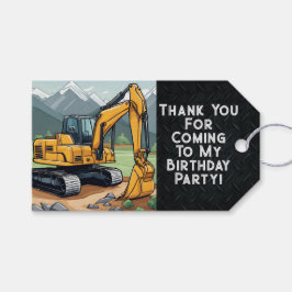 サンキューショベルの機材誕生日パーティー ギフトタグ