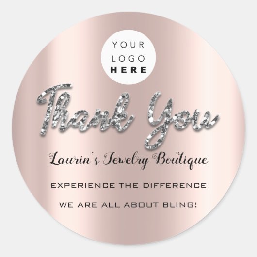 サンキューシルバースクリプト名オンラインショップくもの巣ロゴ ラウンドシール (正面)