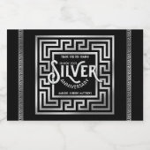 サンキューシルバー結婚ズ記念日グリッター リキュールボトルラベル (シングルラベル)