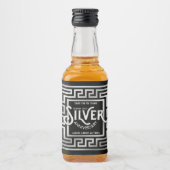 サンキューシルバー結婚ズ記念日グリッター リキュールボトルラベル (正面)