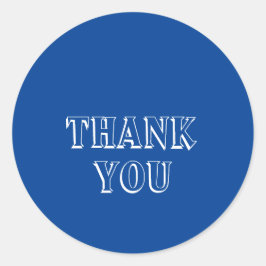 サンキューシンプルタイポグラフィネイビーブルー ラウンドシール