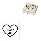 サンキューシンプルハートスタイリッシュウッドアートスタンプ ラバースタンプ (押印)