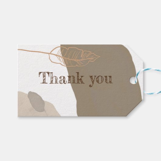 サンキューシンプルベージュミニマリスト ギフトタグ (正面(横))
